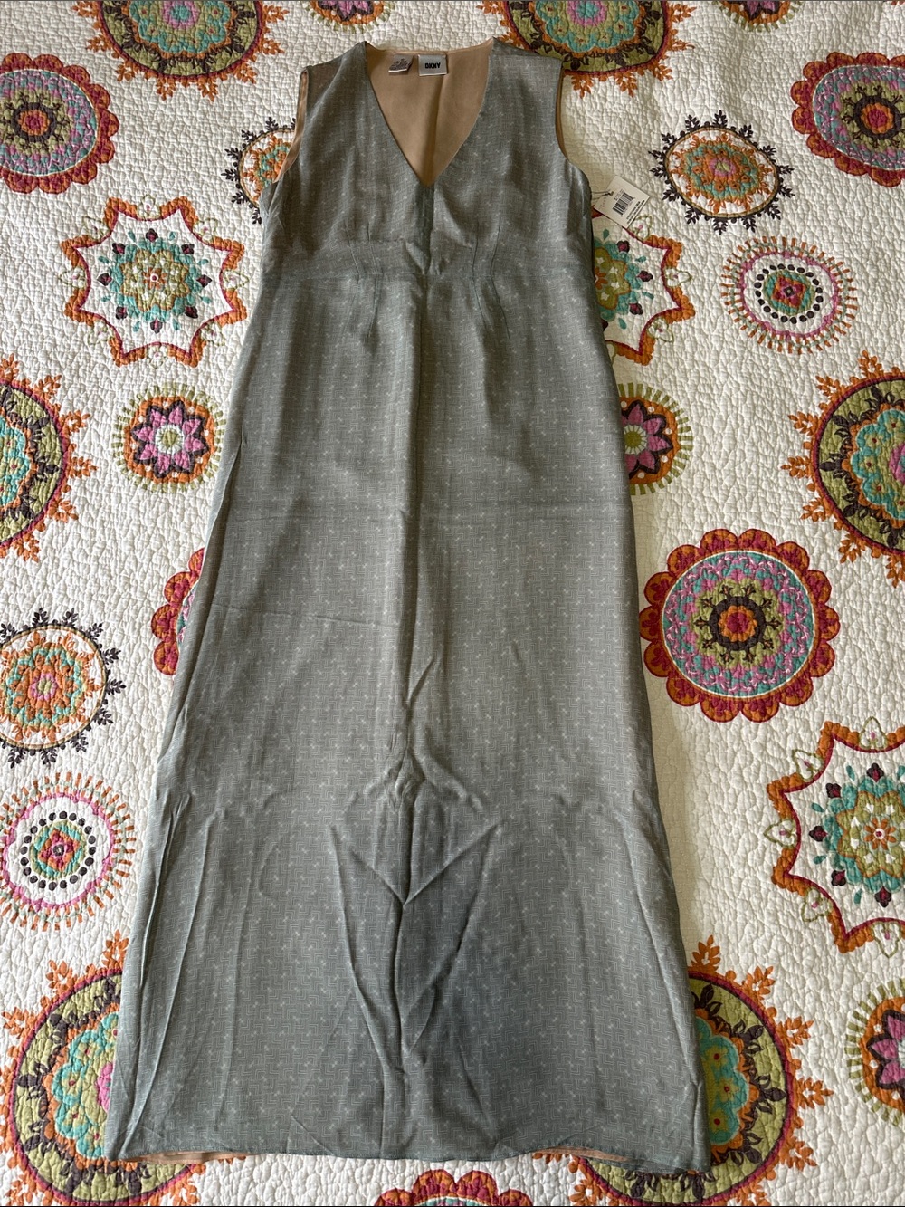 DKNY Light Green V-Neck Sheer Dress - NWT